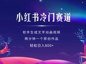 小红书冷门赛道，软件生成动画视频，两分钟一个原创作品，轻松日入多张