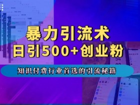 暴力引流术，专业知识付费行业首选的引流秘籍，一天暴流500+创业粉，五个手机流量接不完!