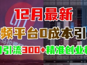 12月最新：音频平台0成本引流，日引流300+精准创业粉
