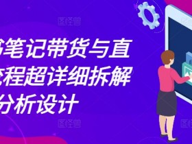 小红书笔记带货与直播，流程超详细拆解分析设计
