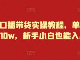 快手口播带货实操教程，单月佣金10w，新手小白也能入局