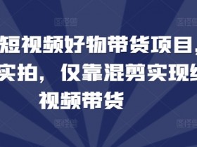 2024短视频好物带货项目，无需实拍，仅靠混剪实现纯视频带货