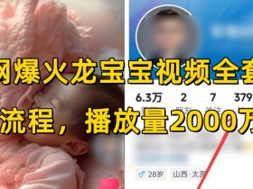 全网爆火龙宝宝视频全套操作流程，播放量2000万+