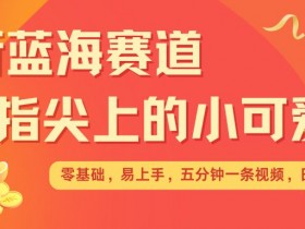 最新蓝海赛道，指尖上的小可爱，几分钟一条治愈系视频，日入几张，矩阵操作收益翻倍