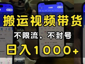 “小白必看”搬运视频带货玩法，不限流，不封号，纯自然流，日入1k
