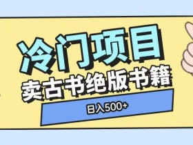 冷门项目，卖古书古籍玩法单视频即可收入大几张【揭秘】