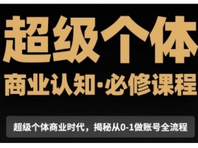 超级个体商业认知觉醒视频课，商业认知·必修课程揭秘从0-1账号全流程