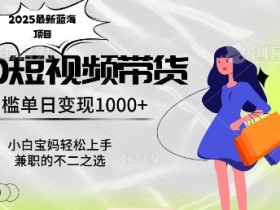 2025最新蓝海项目，0门槛日入1k，小白宝妈轻松上手【仅揭秘】