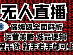 2025无人直播这么做就对了，保姆级全面解析，全程干货，新手老手都可上手