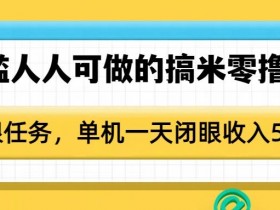 0门槛人人可做的搞米零撸项目，无限任务，单机一天闭眼收入50+
