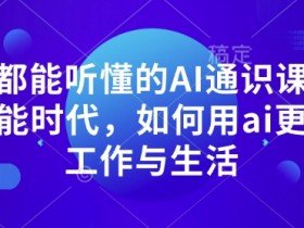 人人都能听懂的AI通识课，人工智能时代，如何用ai更好的工作与生活