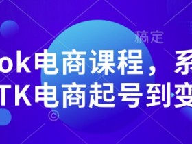 TikTok电商课程，​系统学习TK电商起号到变现