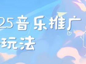 2025新版音乐推广赛道最新玩法，打造出自己的账号风格
