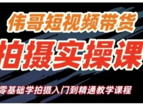 短视频带货拍摄实操课，零基础学拍摄入门到精通教学