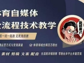体育自媒体创作全流程讲解，百万大V带你全流程学习体育自媒体短视频文案创作、视频制作和账号运营