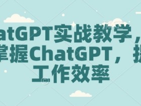ChatGPT实战教学，快速掌握ChatGPT，提高工作效率