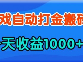 老款游戏自动打金，一天收益1k+ 人人可做，有手就行【揭秘】
