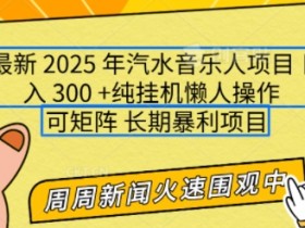 2025年最新汽水音乐人项目，单号日入3张，可多号操作，可矩阵，长期稳定小白轻松上手【揭秘】