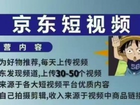 京东短视频带货课，无需自己拍摄剪辑，保姆式教学，两天快速上手