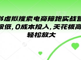 小红书虚拟搜索电商陪跑实战营2.0，门槛极低，0成本投入，天花板高，可以轻松放大