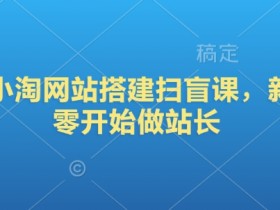 2025小淘网站搭建扫盲课，新手从零开始做站长
