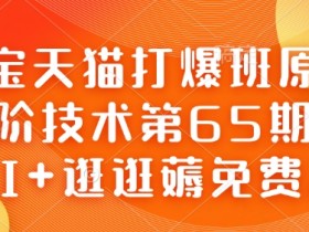 淘宝天猫打爆班原创高阶技术第65期，AI+逛逛薅免费流