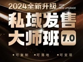 私域发售大师班7.0版，发售界鼻祖，又是一次升级迭代，从底层逻辑，到8大模型的细致落地讲解（录音）