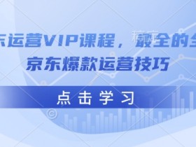 京东运营VIP课程，最全的全能京东爆款运营技巧