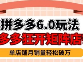 拼多多虚拟商品暴利6.0玩法，轻松实现月入过W