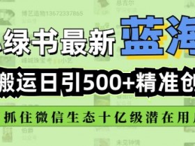 小绿书无脑搬运引流，全自动日引500精准创业粉，微信生态内又一个闷声发财的机会