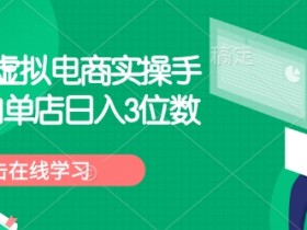 拼多多虚拟电商实操手册 小白单店日入3位数