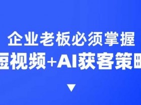 企业短视频AI获客霸屏流量课，6步短视频+AI突围法，3大霸屏抢客策略