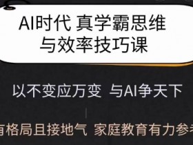 Ai时代真学霸思维与学习方法课，有格局且接地气，家庭教育有力参考
