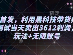 2025首发，利用黑科技带货打法，小白测试当天卖出3612利润，矩阵玩法+无限账号【揭秘】