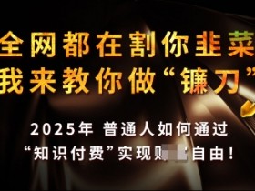 知识付费如何做到月入过W+，2025我来教你做“镰刀”【揭秘】