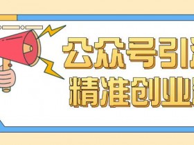 公众号引流创业粉玩法，0基础即可轻松掌握流量