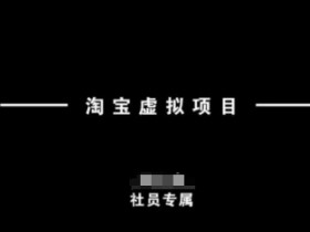 淘宝虚拟项目，从理论到实操，新手也能快速上手