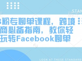 FB粉专聊单课程，跨境电商必备指南，教你轻松玩转Facebook聊单