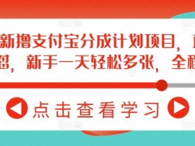 2月最新撸支付宝分成计划项目，直接搬运连怼，新手一天轻松多张，全程干货