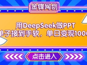 用DeepSeek做PPT单子接到手软，快速接单变现，单日变现1k
