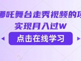 用AI制作哪吒舞台走秀视频的项目，软松实现月入过W