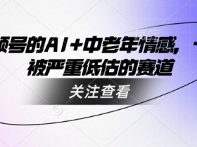 视频号的AI+中老年情感，一个被严重低估的赛道