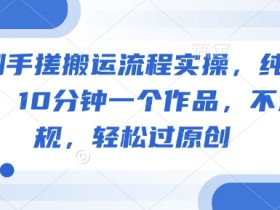 短剧手搓搬运流程实操，纯干货，10分钟一个作品，不违规，轻松过原创