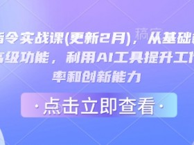 AI指令实战课(更新2月)，从基础概念到高级功能，利用AI工具提升工作效率和创新能力