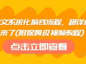 小说推文系统化搞钱流程，超详细流程来了(附保姆级视频教程)