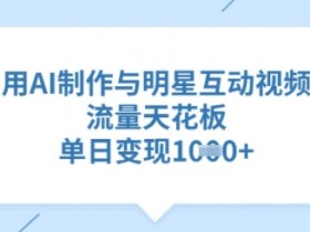 用AI制作与明星互动视频，流量天花板，单日变现多张