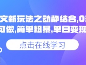 小说推文图文新玩法之动静结合，0粉抖音账号可做，简单粗暴，单日变现多张