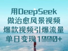 用DeepSeek做治愈风景视频，爆款视频引爆流量，单日变现多张