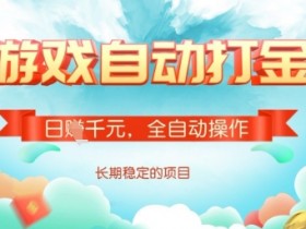 全自动打金搬砖网游，日入多张，长期稳定收益的副业项目【揭秘】
