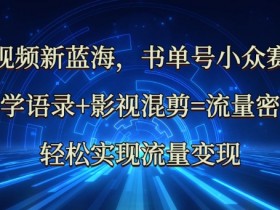 中视频新蓝海：哲学语录+影视混剪=流量密码，轻松实现流量变现
